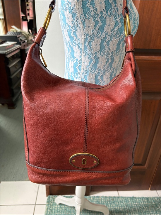 Fossil Handbags - Fossil Shoulder Bag bucket bag hobo bag genuine leather
Saddle Brown EUC